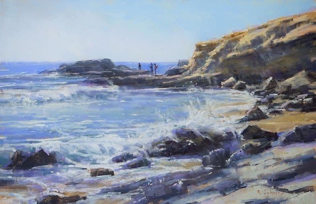 Aaron Schuerr, "Eftermiddagsblænding," pastel, 11 x 18 tommer. Vinder af bedste pastel i 2022 Plein Air Salon ved den årlige Plein Air Convention