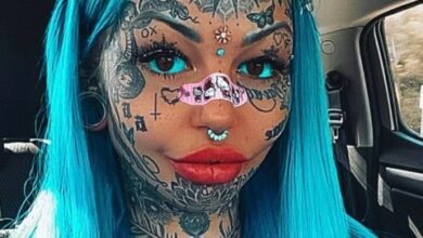 Amber, 24, is obsessed with tattoos and has covered her whole body in ink